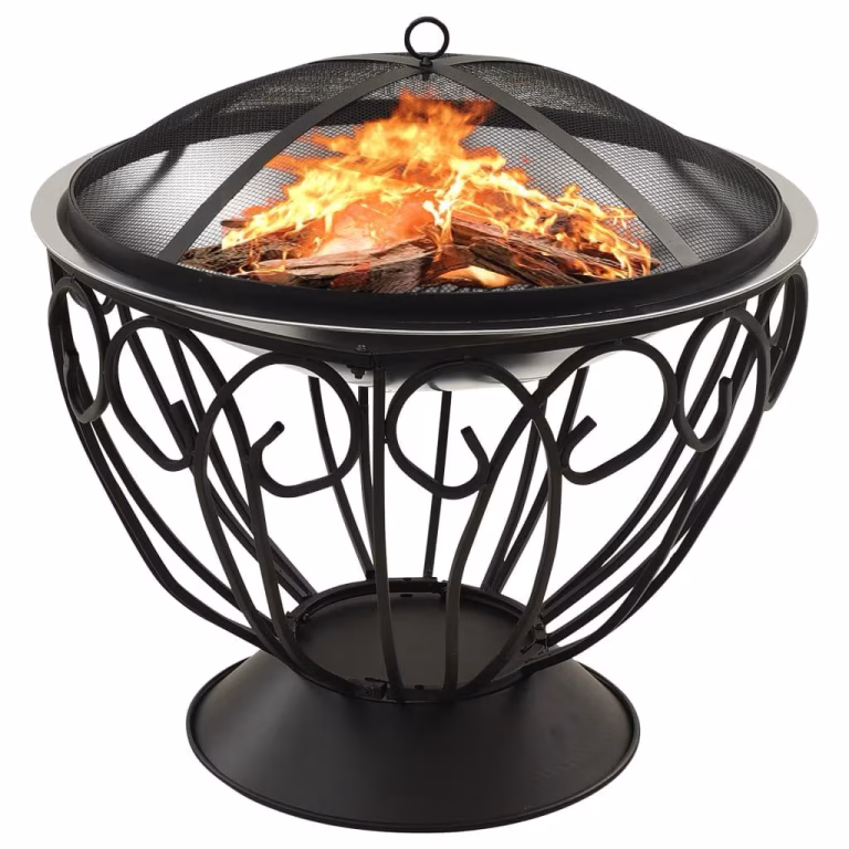 2-i-1 Bålfad og grill 59 cm – rustfrit stål