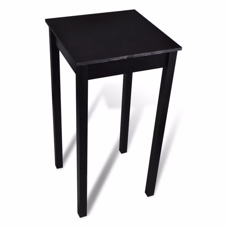 Barbord 55×55 cm i Sort MDF – Lille Spisebord til Barstole