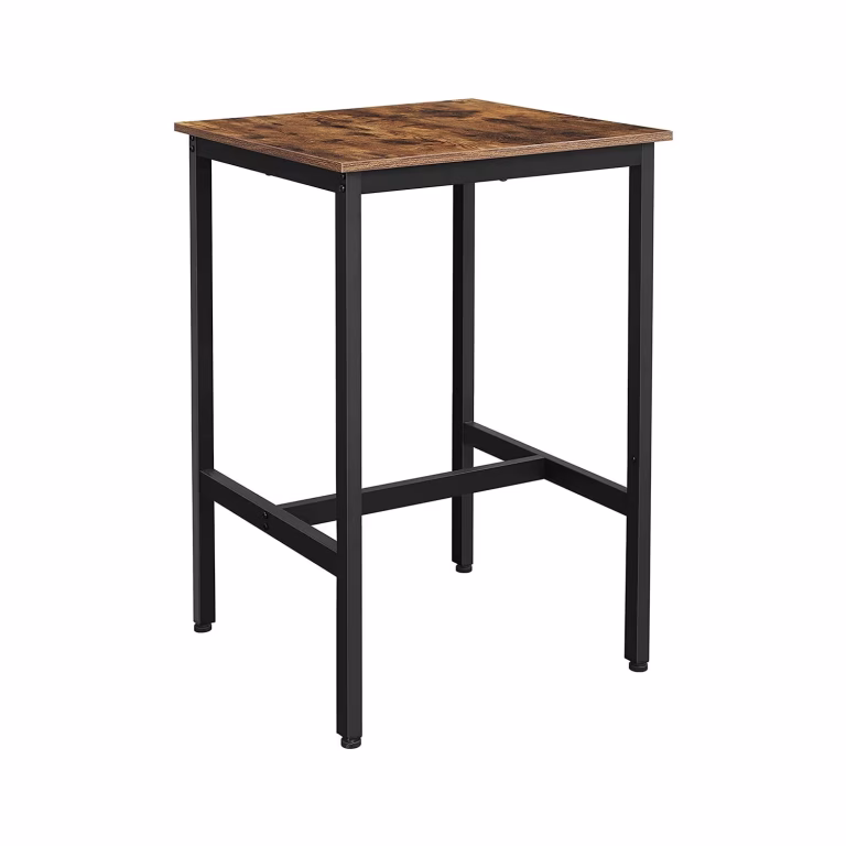 Barbord Firkantet 60×60 cm – Industriel Stil, Rustik Brun/Sort