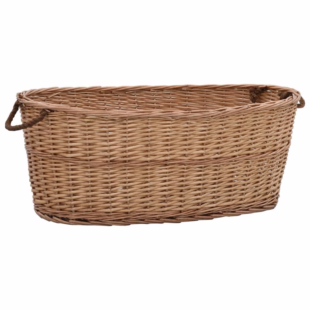 Brændekurv i naturpil med håndtag – 88 cm