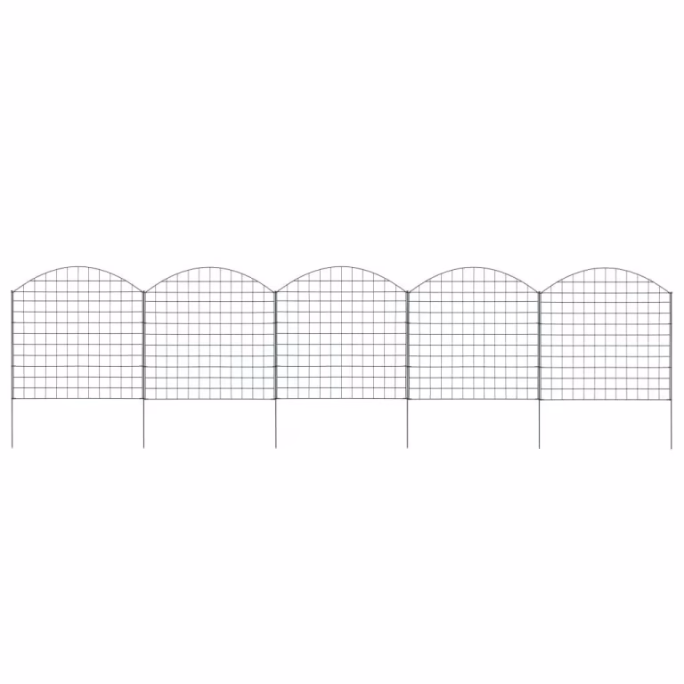 Buet havehegnssæt metal 77,5 x 78,5 cm grøn, 5 paneler
