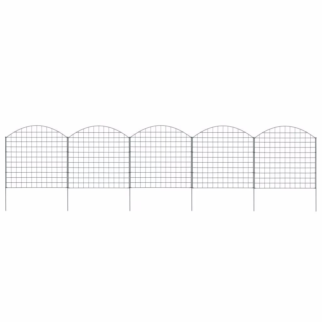 Buet havehegnssæt metal 77,5 x 78,5 cm grøn, 5 paneler