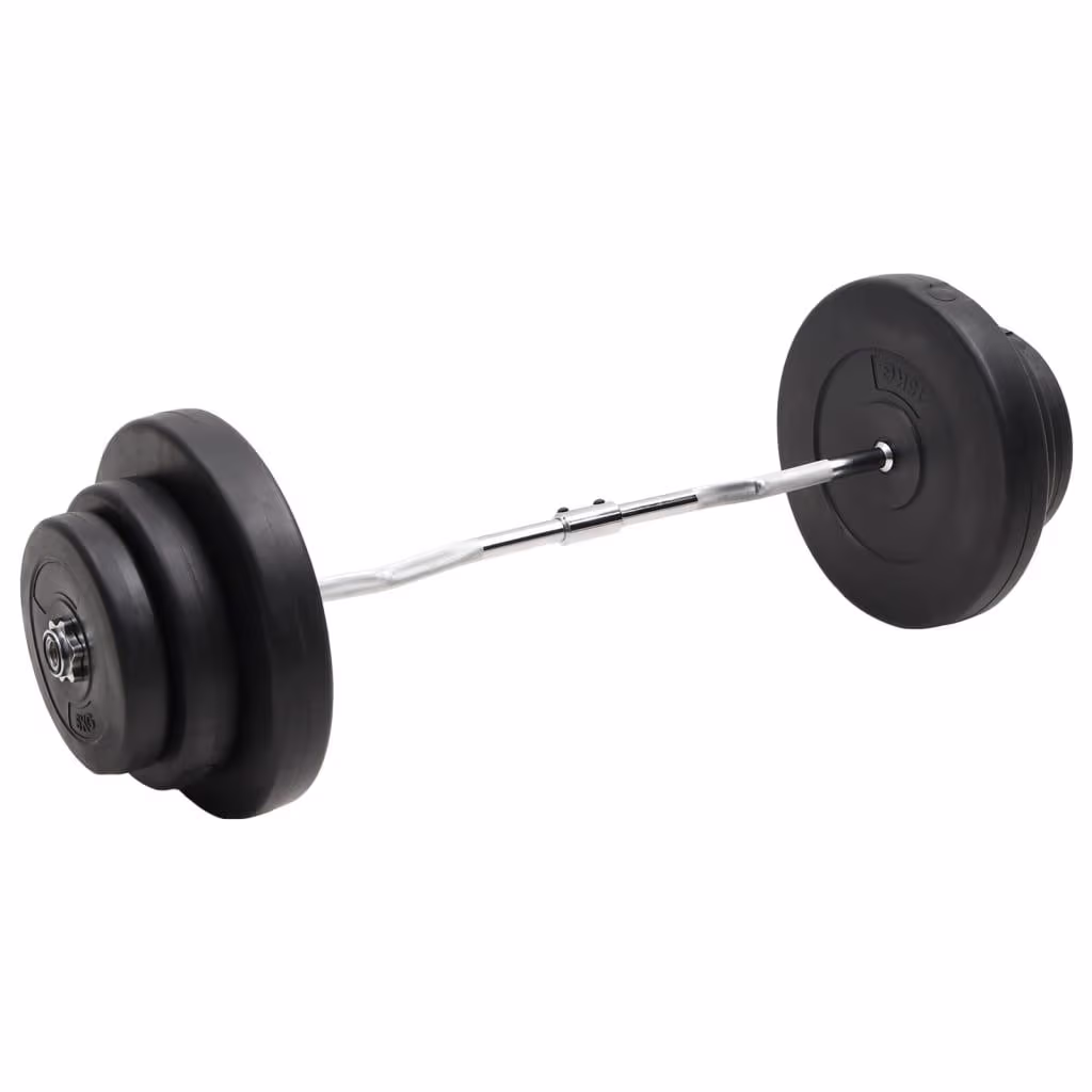 Curl-vægtstang med skiver 60 kg – sæt til styrketræning