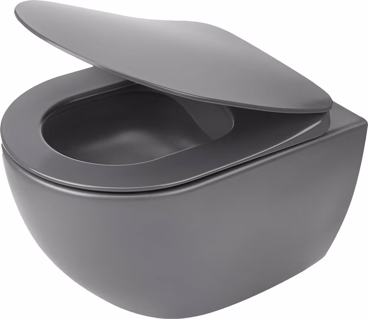 deante væghængt rimless toilet i grå