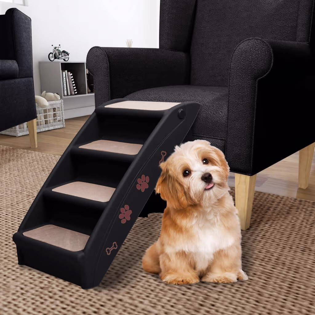 Foldbar hundetrappe 62×40×49,5 cm – 3 trin, sort