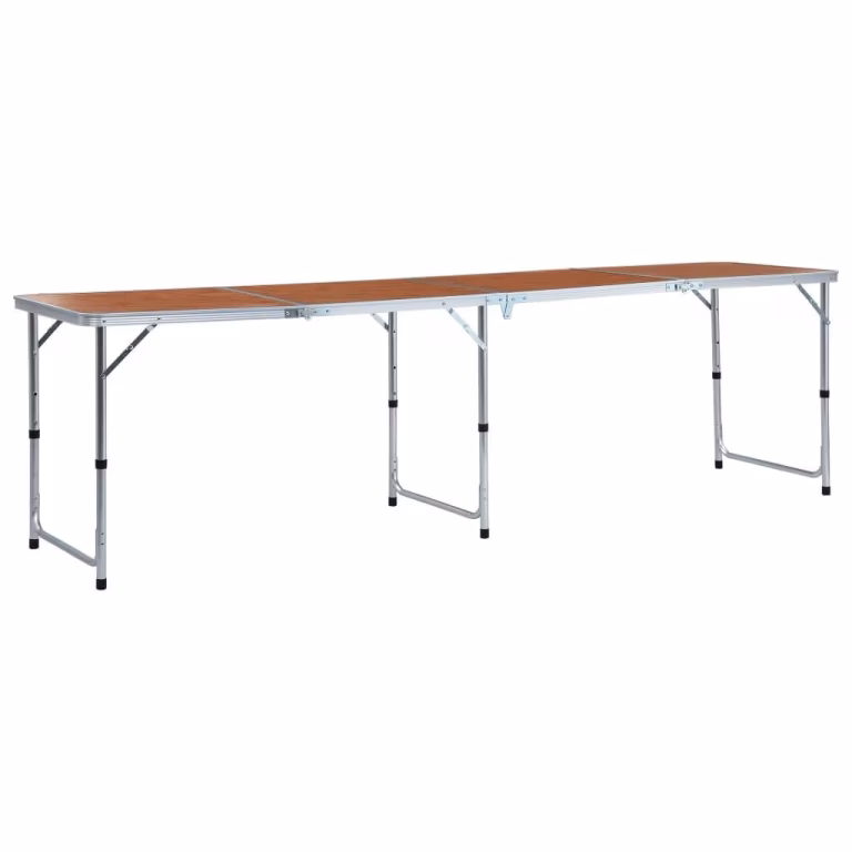 Foldbart campingbord aluminium 240 × 60 cm