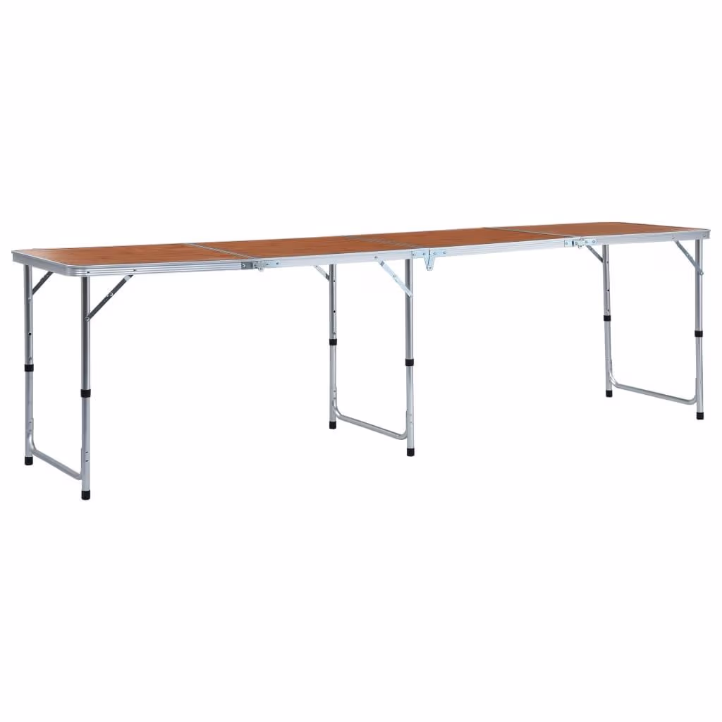 Foldbart campingbord aluminium 240 × 60 cm