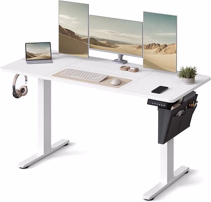 Hæve-Sænkebord Elektrisk 140×60 cm, Cloud White