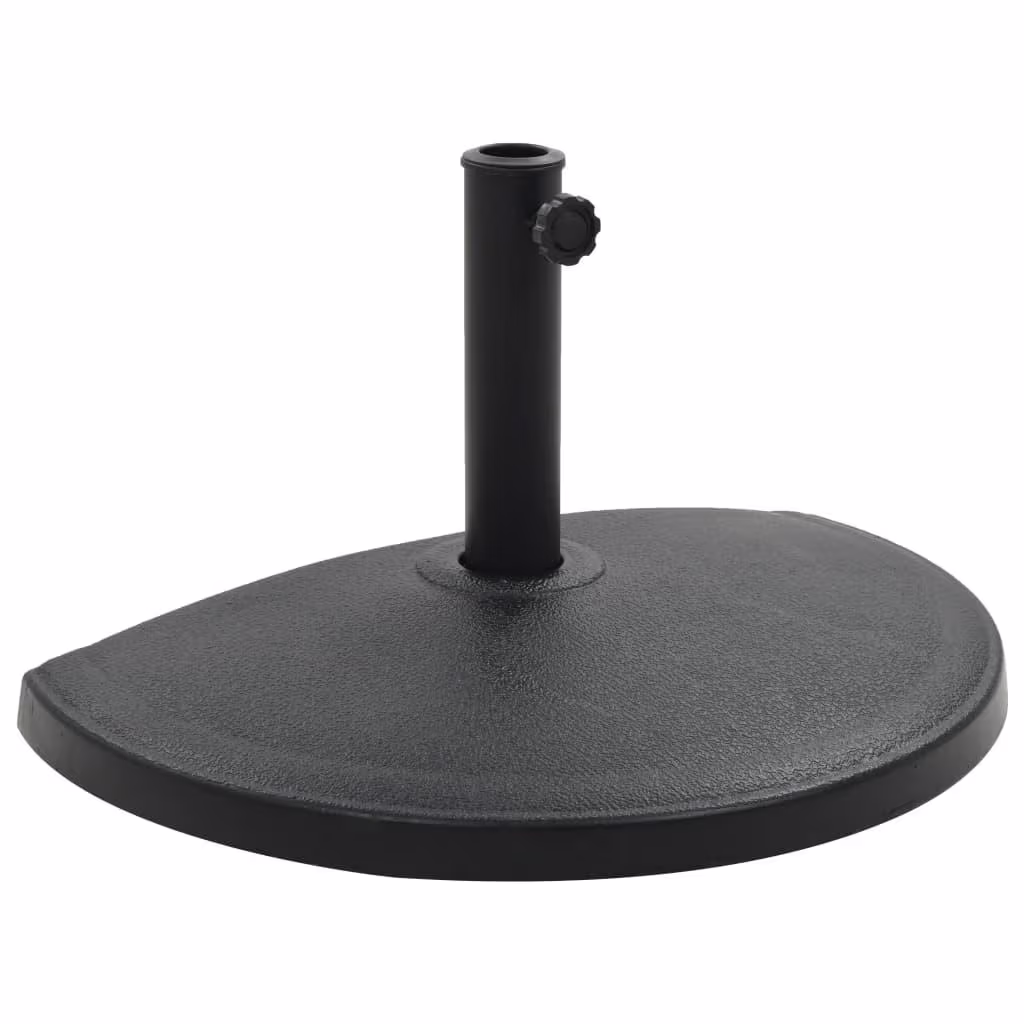Halvrund parasolfod i polyresin 15 kg – sort