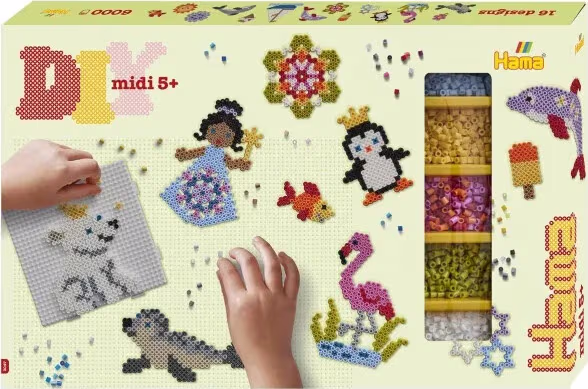 Hama Midi Perlesæt – 6.000 perler og 3 perleplader – bedste perlesæt i test