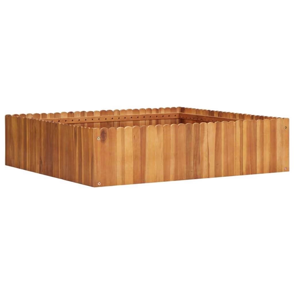 Hævet plantekasse 100×100×25 cm i massivt akacietræ