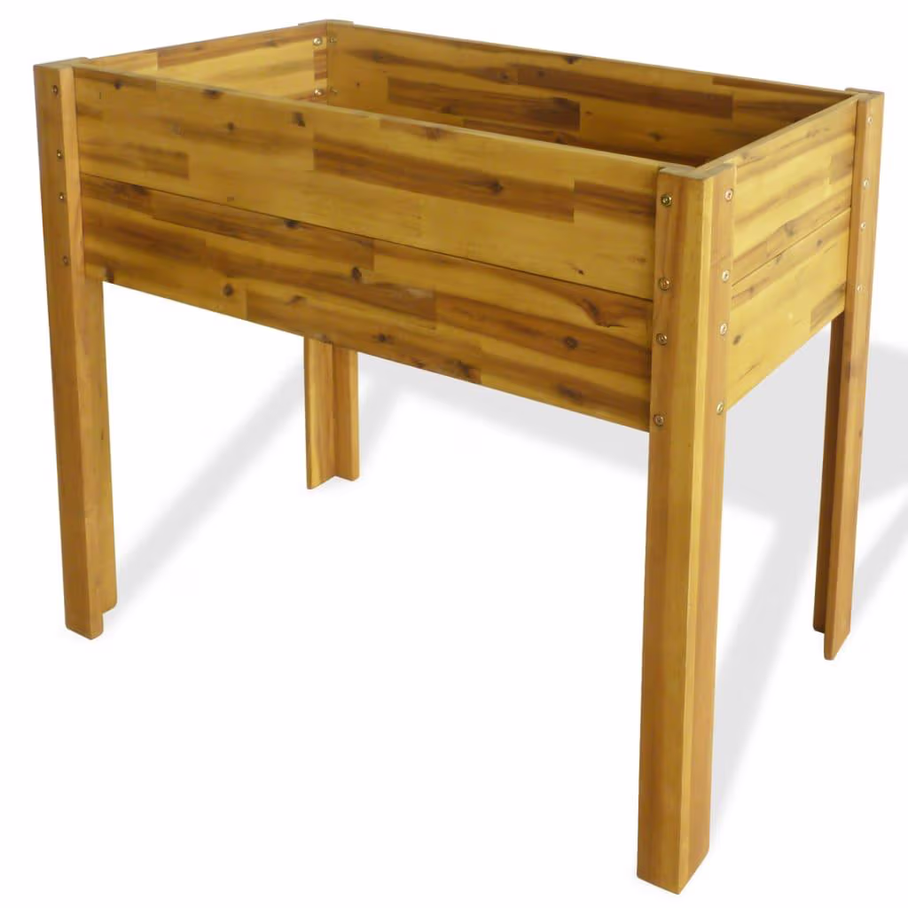 Forhøjet plantekasse i massivt akacietræ 100×40×84 cm