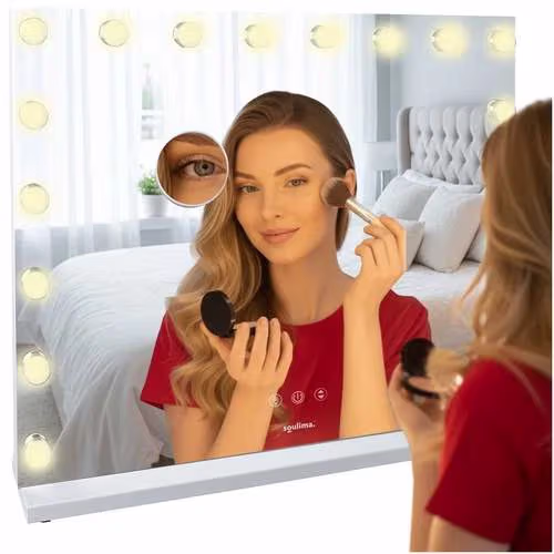 Hollywood-makeupspejl 80×62 cm med justerbar lysstyrke – bedste makeupspejl i test