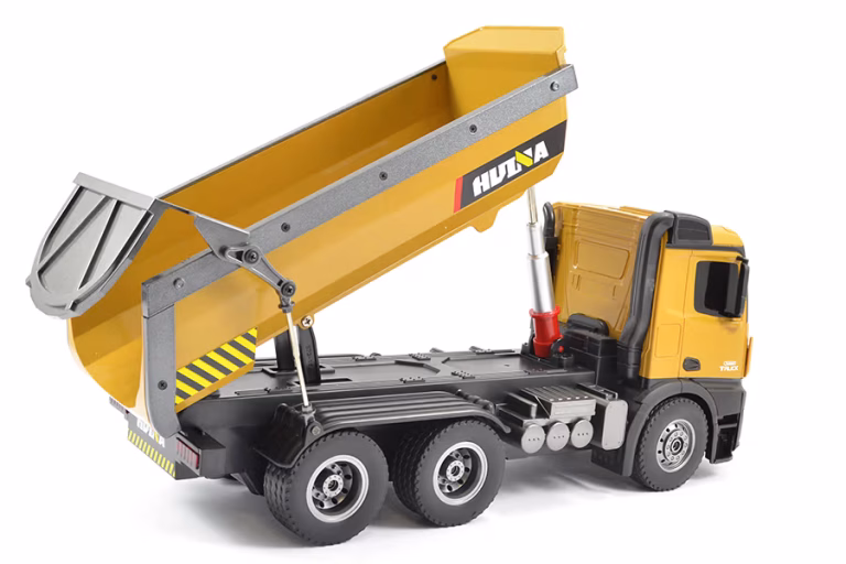HUINA RC TIPPER/DUMP TRUCK 2.4G 10CH WITH DIE CAST CAB, BUCKETS AND WHEELS