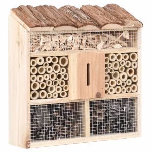 Insekthotel i fyrretræ – 30 × 10 × 30 cm – bedste insekthotel i test