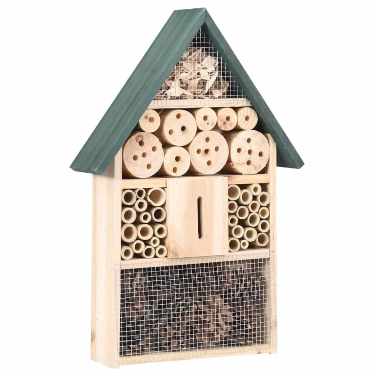 Insekthotel i fyrretræ – 31 × 10 × 48 cm – bedste insekthotel i test