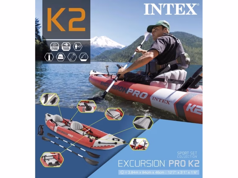Intex Excursion Pro K2 oppustelig kajak (2 personer) – bedste kajak i test