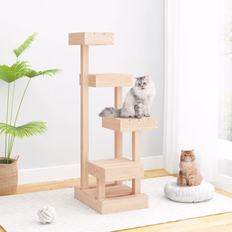 Kradsetræ i massivt fyrretræ 103 cm med 4 niveauer