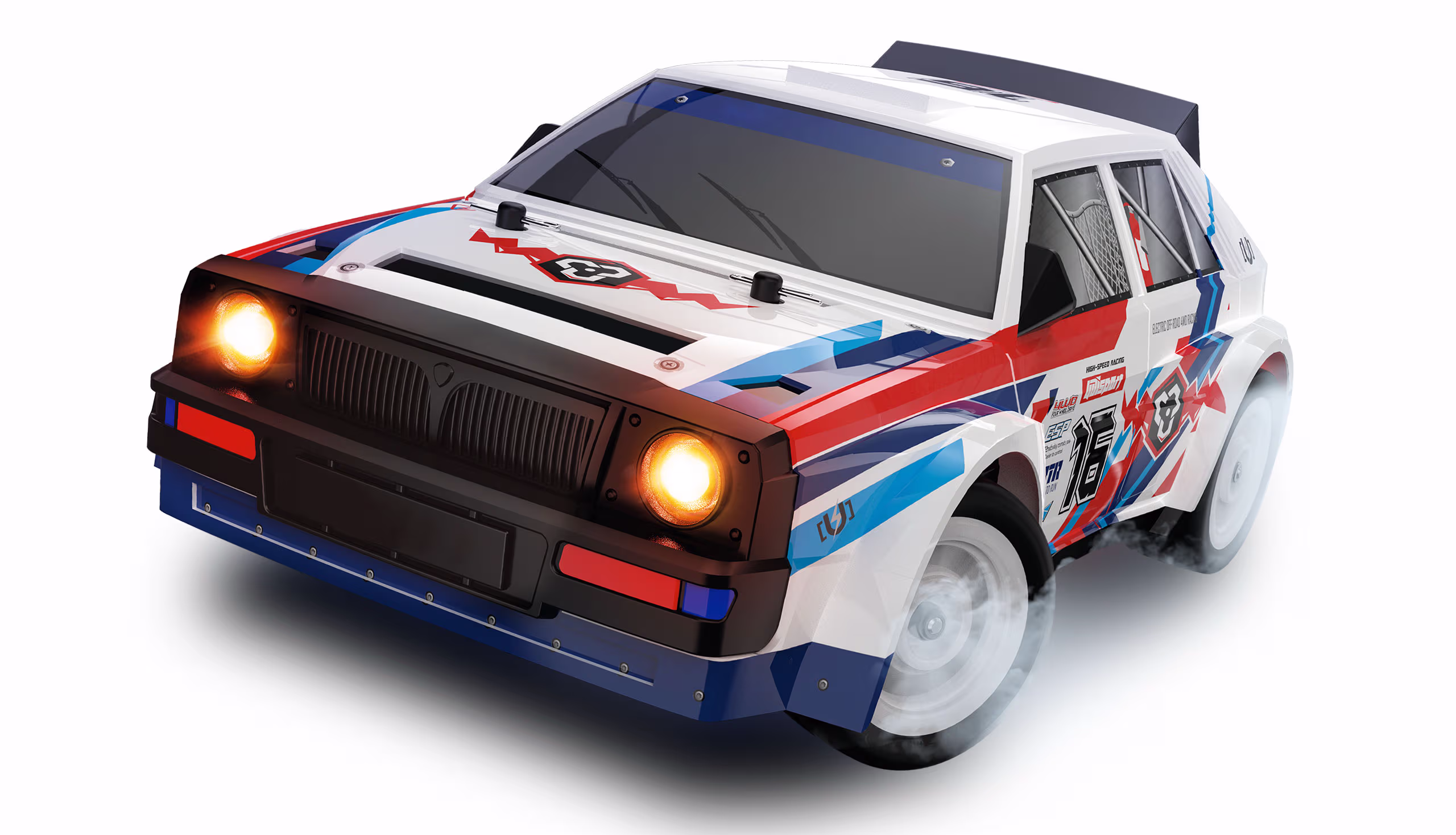 Lancia Delta LR 16 Rally og Drift bil 4WD 1:16 RTR med gyro og lys