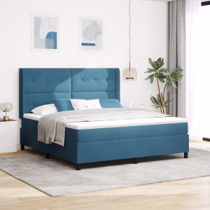 LED boxspring seng 180×200 cm fløjl – bedste seng i test