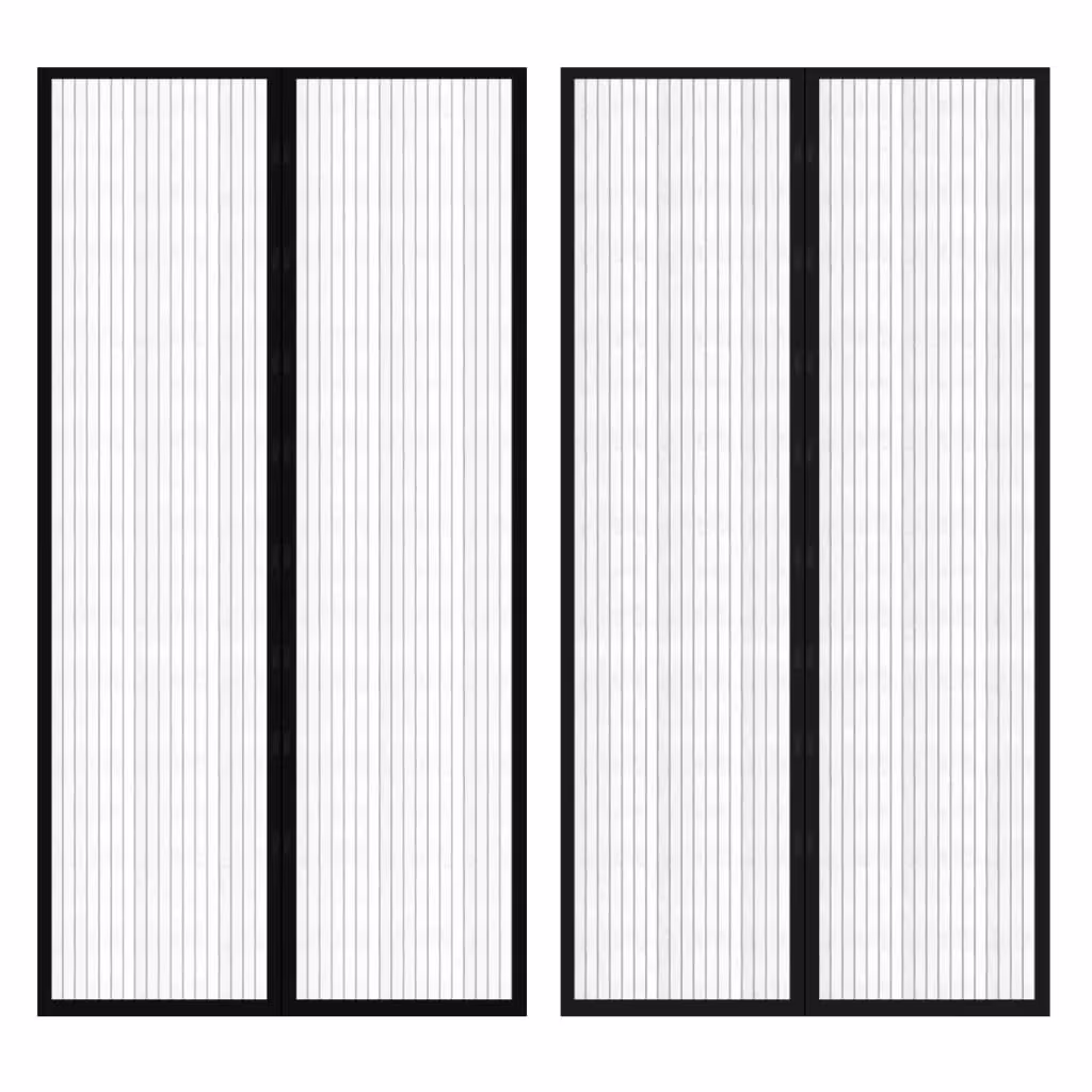 Magnetisk dørgardin insektnet 210×100 cm – sort (2 stk.)