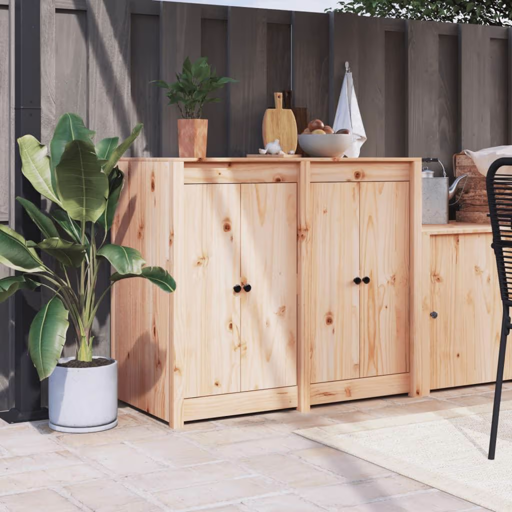 Meppel udendørs køkkenskab i massivt fyrretræ 106×55×92 cm