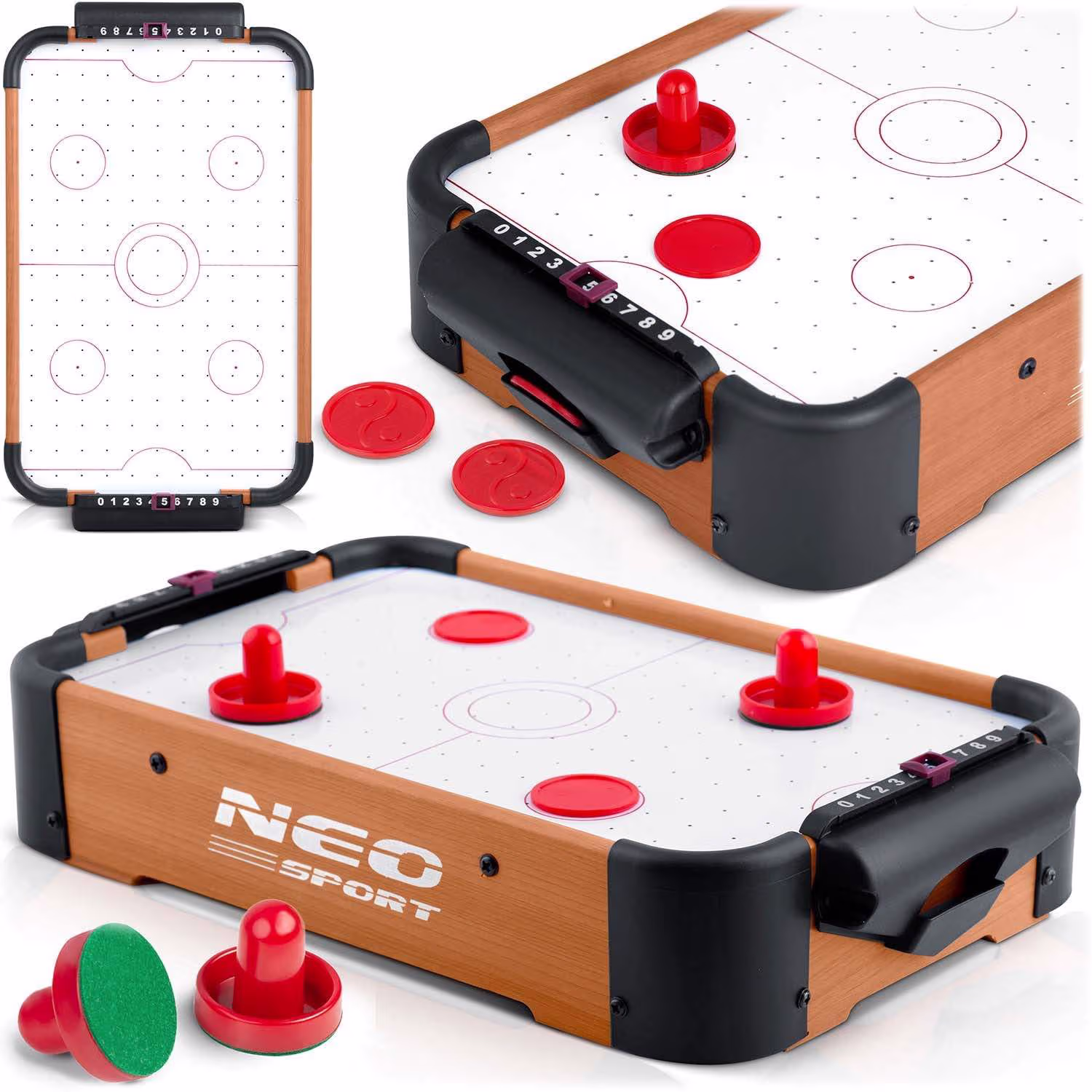 Mini-airhockeybord – bærbart og batteridrevet