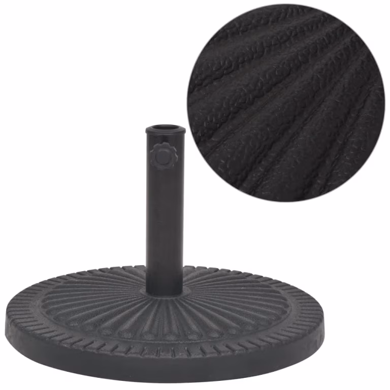 Parasolfod i resin, rund 29 kg – sort