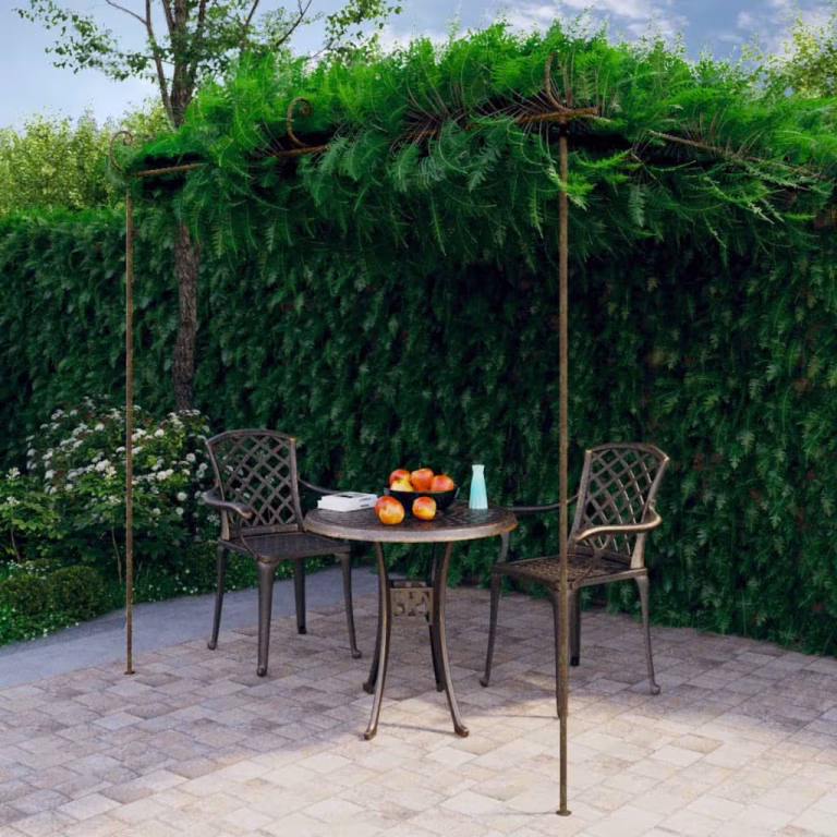 Klassisk pergola i jern 3×3 m, antikbrun