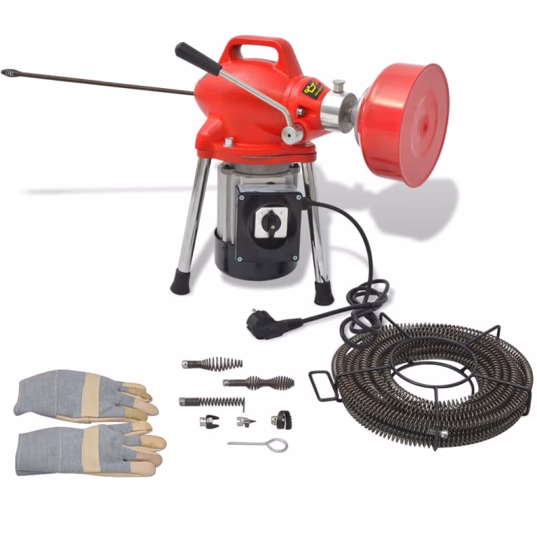 Rørrensemaskine 250 W – 12,5 m + 4,5 m spiral – bedste rørrenser i test