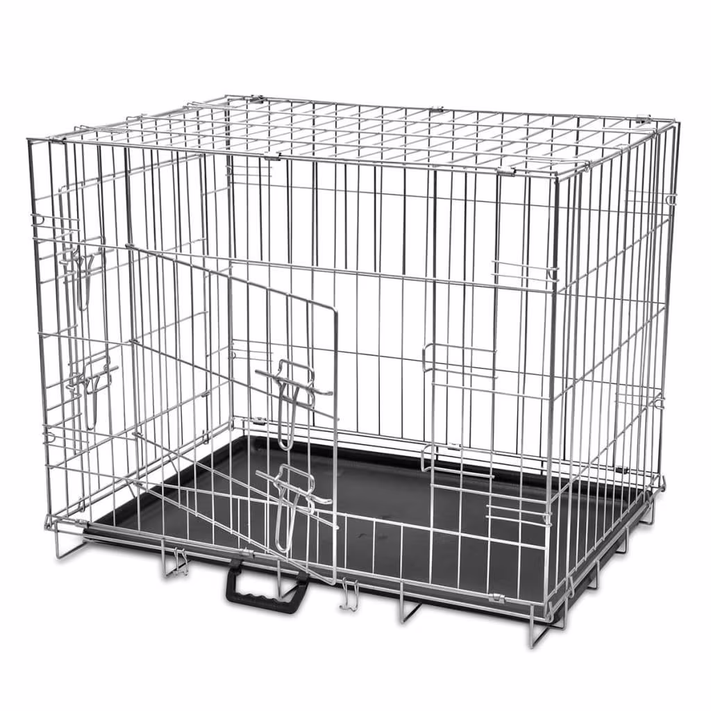 Sammenfoldeligt hundebur str. M – Metal, 76 cm