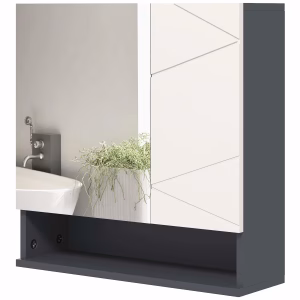 Spejlskab Badeværelse med Anti-dug og justerbar hylde 55×55 cm – bedste spejlskab i test