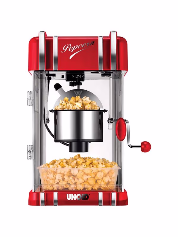 Unold Retro Popcorn Maker – red metallic