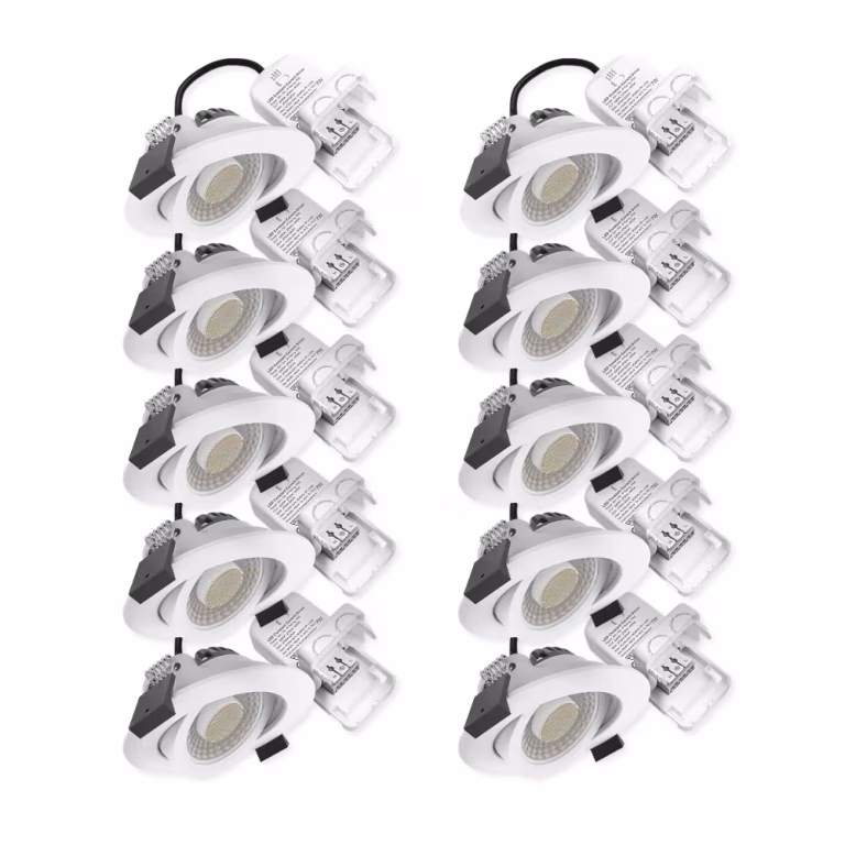 7W lavprofil indbygningsspot RA96, DimToWarm + CCT, 10-pak
