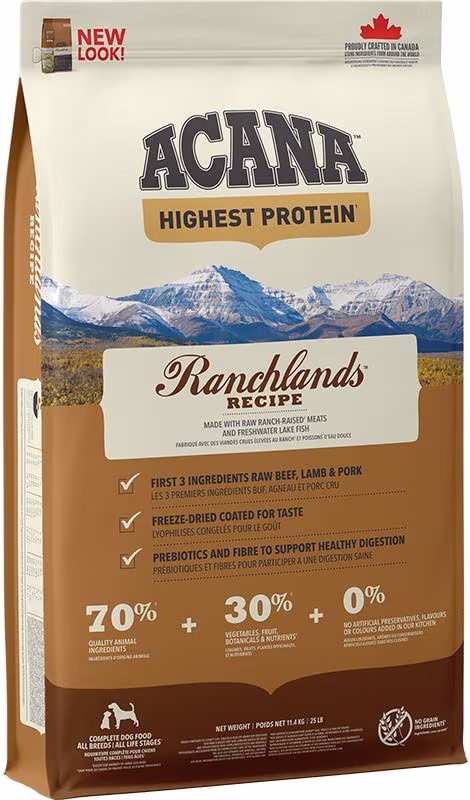 ACANA Ranchlands Highest Protein hundefoder 11,4 kg