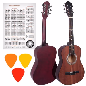 Akustisk Guitar 34″ til Begyndere – Mat Finish – bedste begynderguitar i test