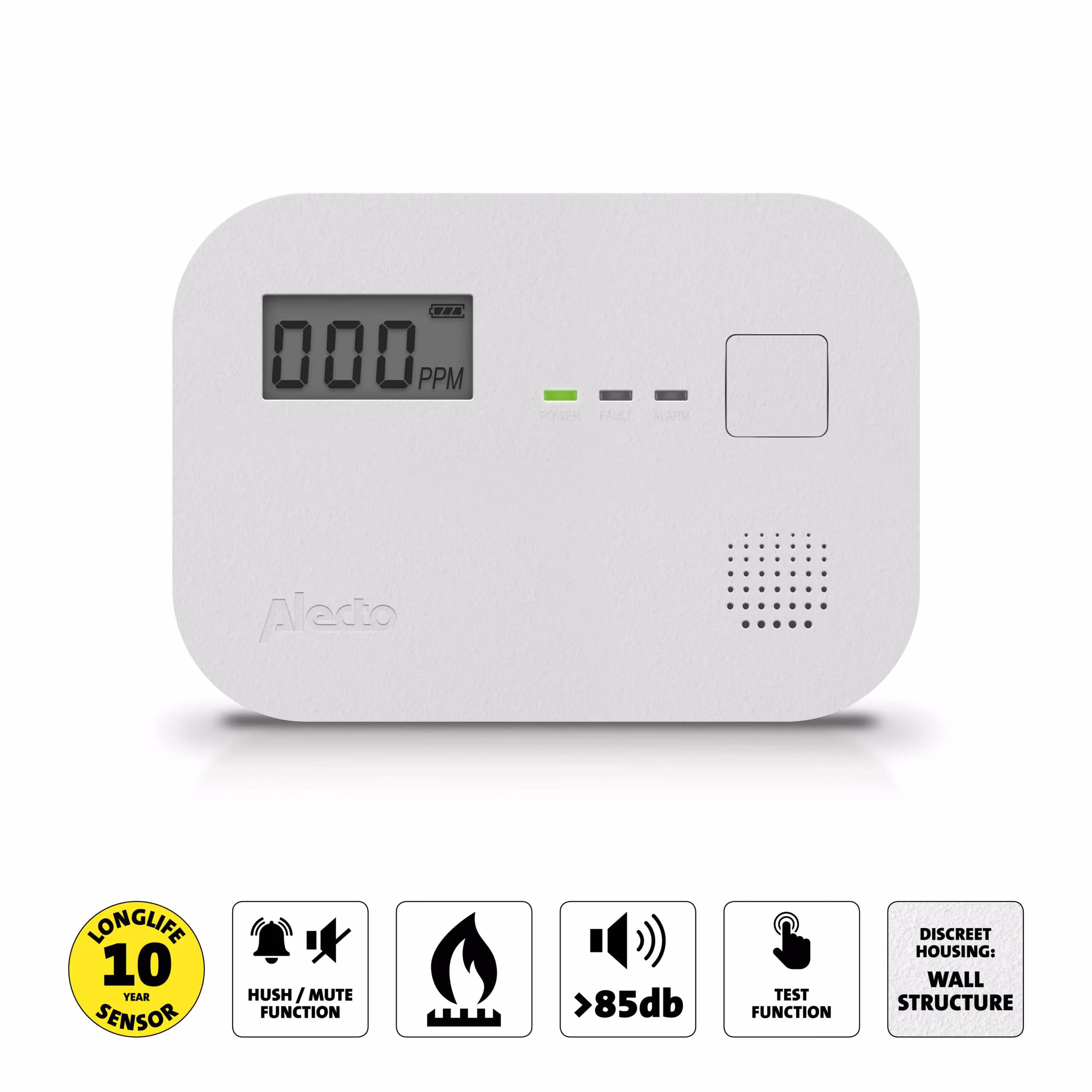 Alecto COA3910 Kuliltealarm med display