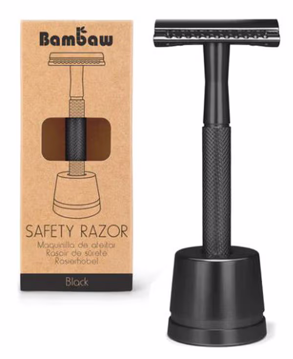 Bambaw Safety Razor med holder + blad (sort) – bedste barberkniv i test