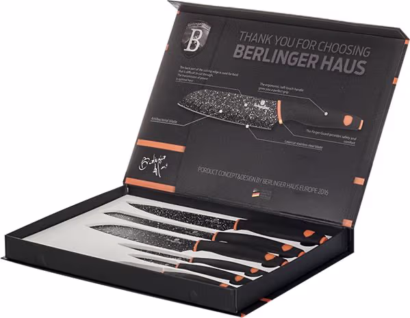 Berlinger Haus knivsæt, 6 dele – sort granit