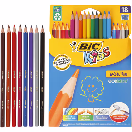BIC Evolution Farveblyanter 18 stk.