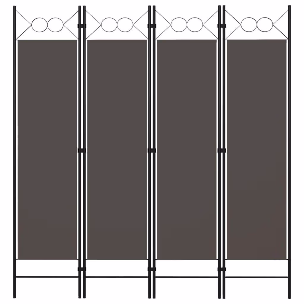 Boligcenter 4-panels rumdeler 160x180 cm, antracitgrå foldeskærm