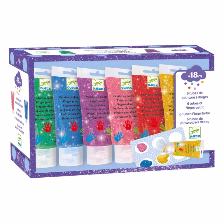 Djeco Fingermaling – 6 Glimmerfarver – bedste fingermaling i test