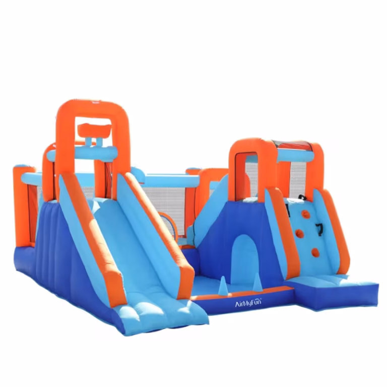 Doctor Dolphin Waterslide hoppeborg med vandrutsjebane og 750W blæser