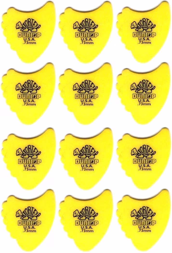 Dunlop Tortex Fin Plektre 0,73 mm (12 stk.)