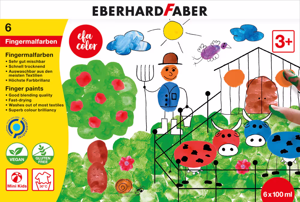 Eberhard Faber Fingermaling – 6 farver 100 ml