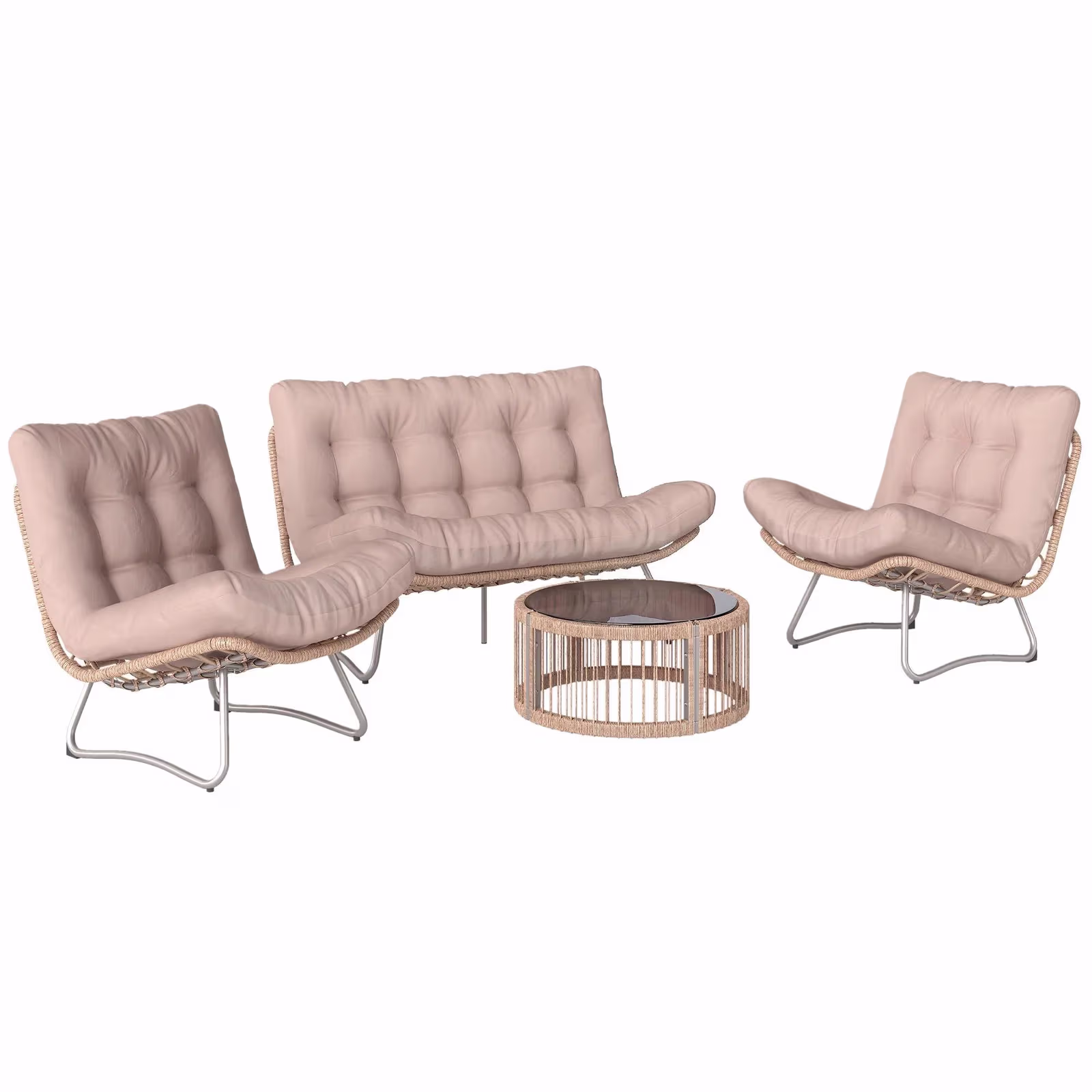 Estore 4-delt rattan loungesæt