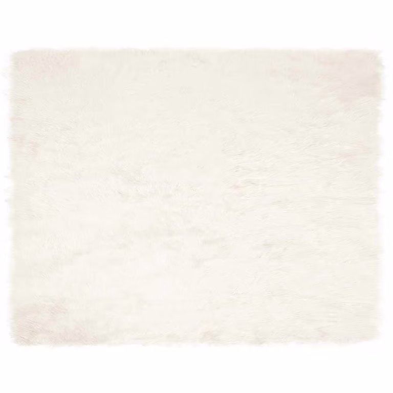 Faux lammeskindstæppe hvid 200 x 280 cm