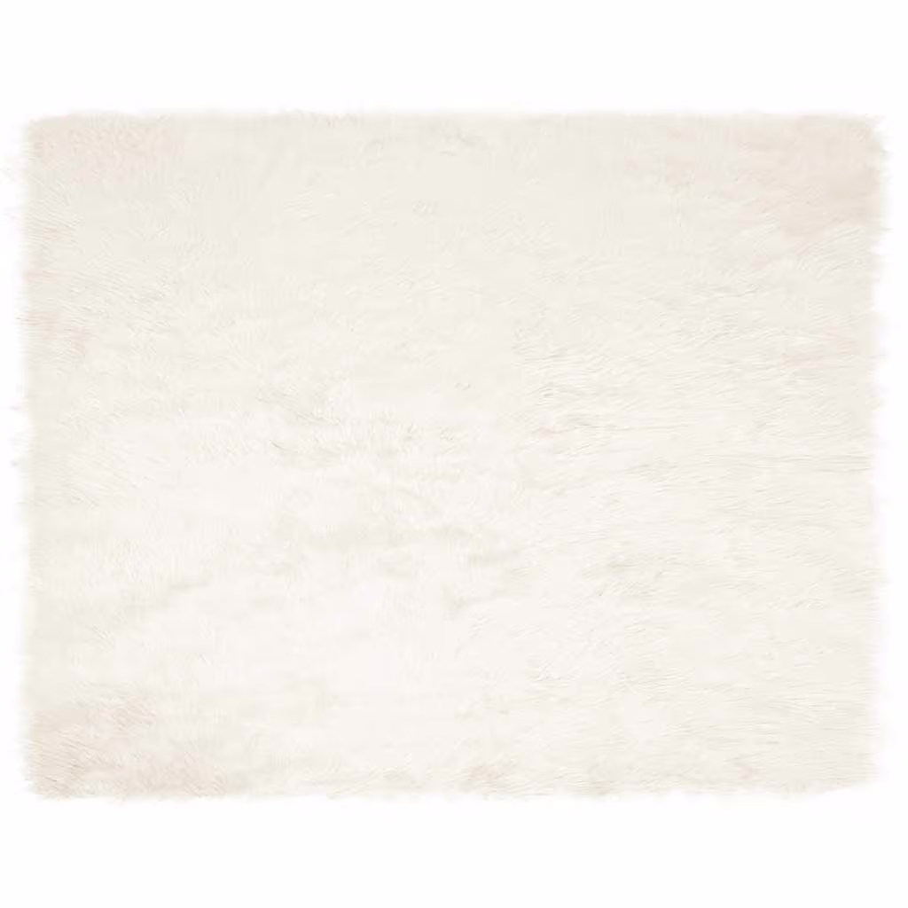 Faux lammeskindstæppe hvid 200 x 280 cm