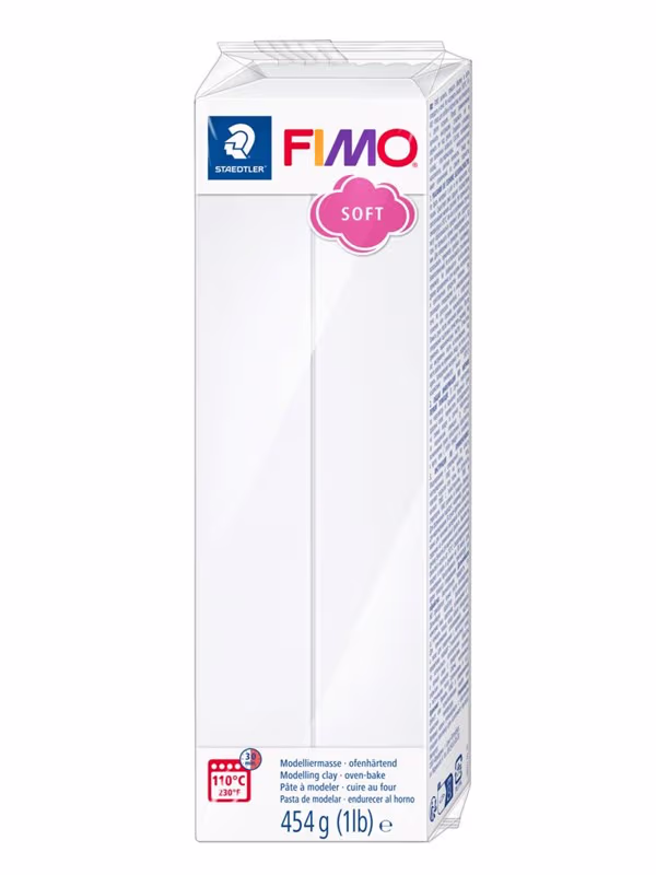 FIMO Soft Stor Blok 454 g Hvid – bedste ovntørrende ler i test