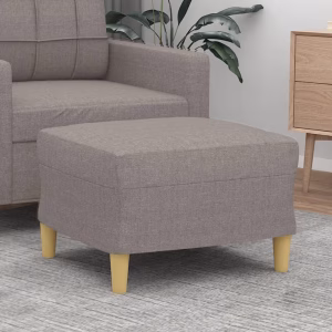 Fodskammel i stof 60 x 50 cm, gråbrun ottoman – bedste fodskammel i test